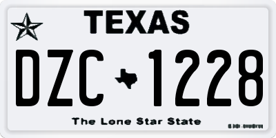 TX license plate DZC1228