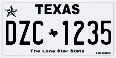 TX license plate DZC1235