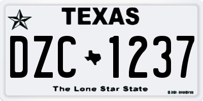 TX license plate DZC1237