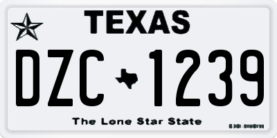TX license plate DZC1239