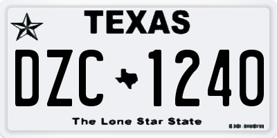TX license plate DZC1240