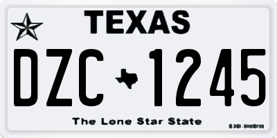 TX license plate DZC1245