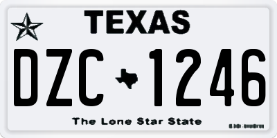 TX license plate DZC1246