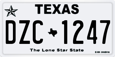 TX license plate DZC1247