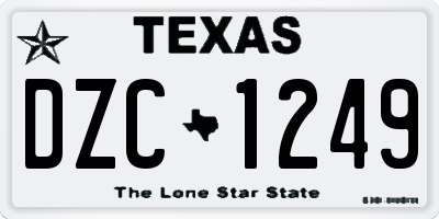 TX license plate DZC1249
