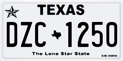 TX license plate DZC1250