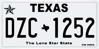 TX license plate DZC1252