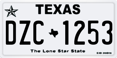TX license plate DZC1253