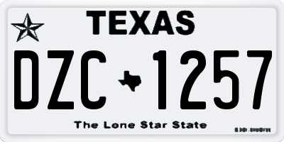 TX license plate DZC1257