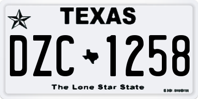 TX license plate DZC1258