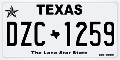TX license plate DZC1259