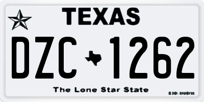 TX license plate DZC1262