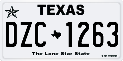 TX license plate DZC1263