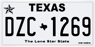 TX license plate DZC1269
