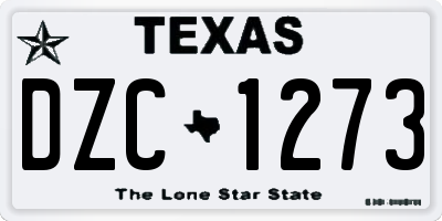 TX license plate DZC1273