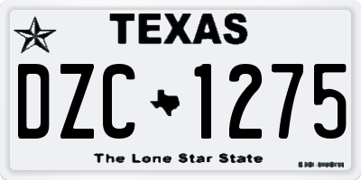 TX license plate DZC1275