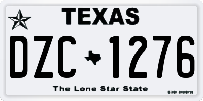TX license plate DZC1276