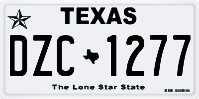TX license plate DZC1277