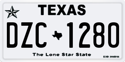 TX license plate DZC1280