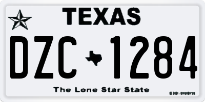 TX license plate DZC1284