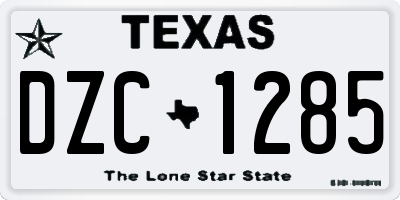 TX license plate DZC1285