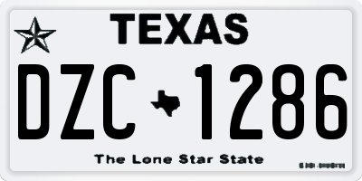 TX license plate DZC1286