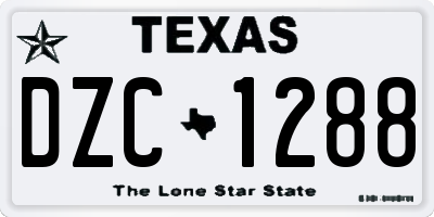 TX license plate DZC1288