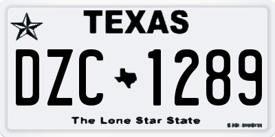 TX license plate DZC1289