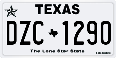 TX license plate DZC1290