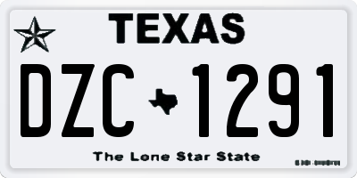 TX license plate DZC1291