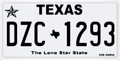 TX license plate DZC1293
