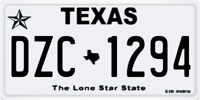 TX license plate DZC1294