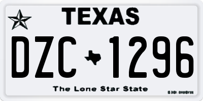 TX license plate DZC1296
