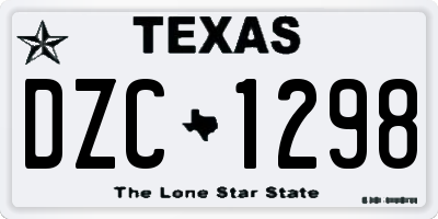 TX license plate DZC1298