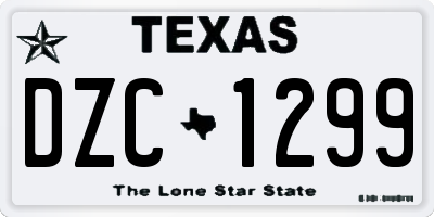 TX license plate DZC1299