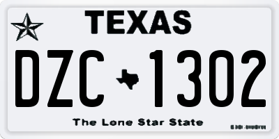 TX license plate DZC1302