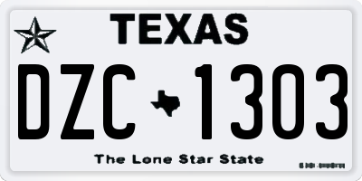 TX license plate DZC1303