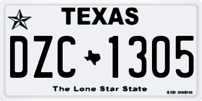 TX license plate DZC1305