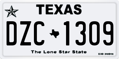 TX license plate DZC1309