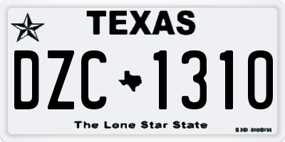 TX license plate DZC1310