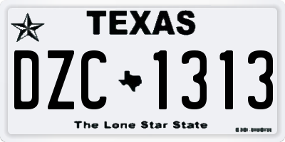 TX license plate DZC1313