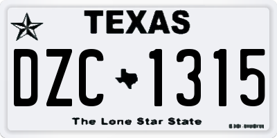 TX license plate DZC1315