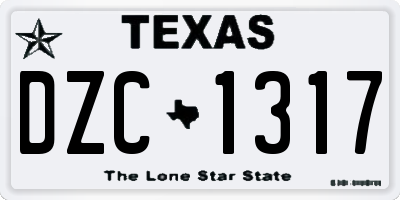 TX license plate DZC1317