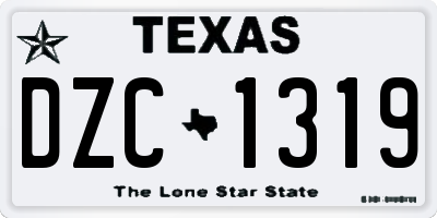 TX license plate DZC1319