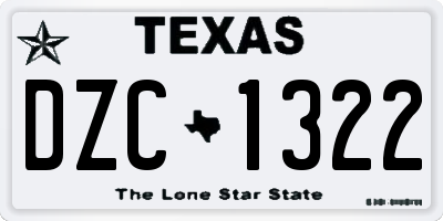 TX license plate DZC1322