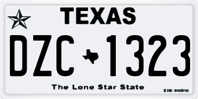 TX license plate DZC1323