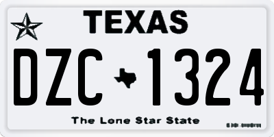 TX license plate DZC1324