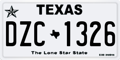 TX license plate DZC1326