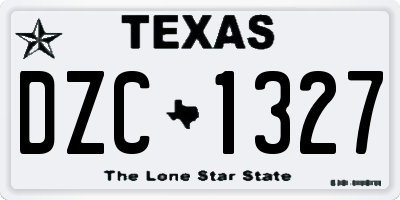 TX license plate DZC1327