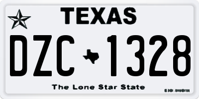 TX license plate DZC1328